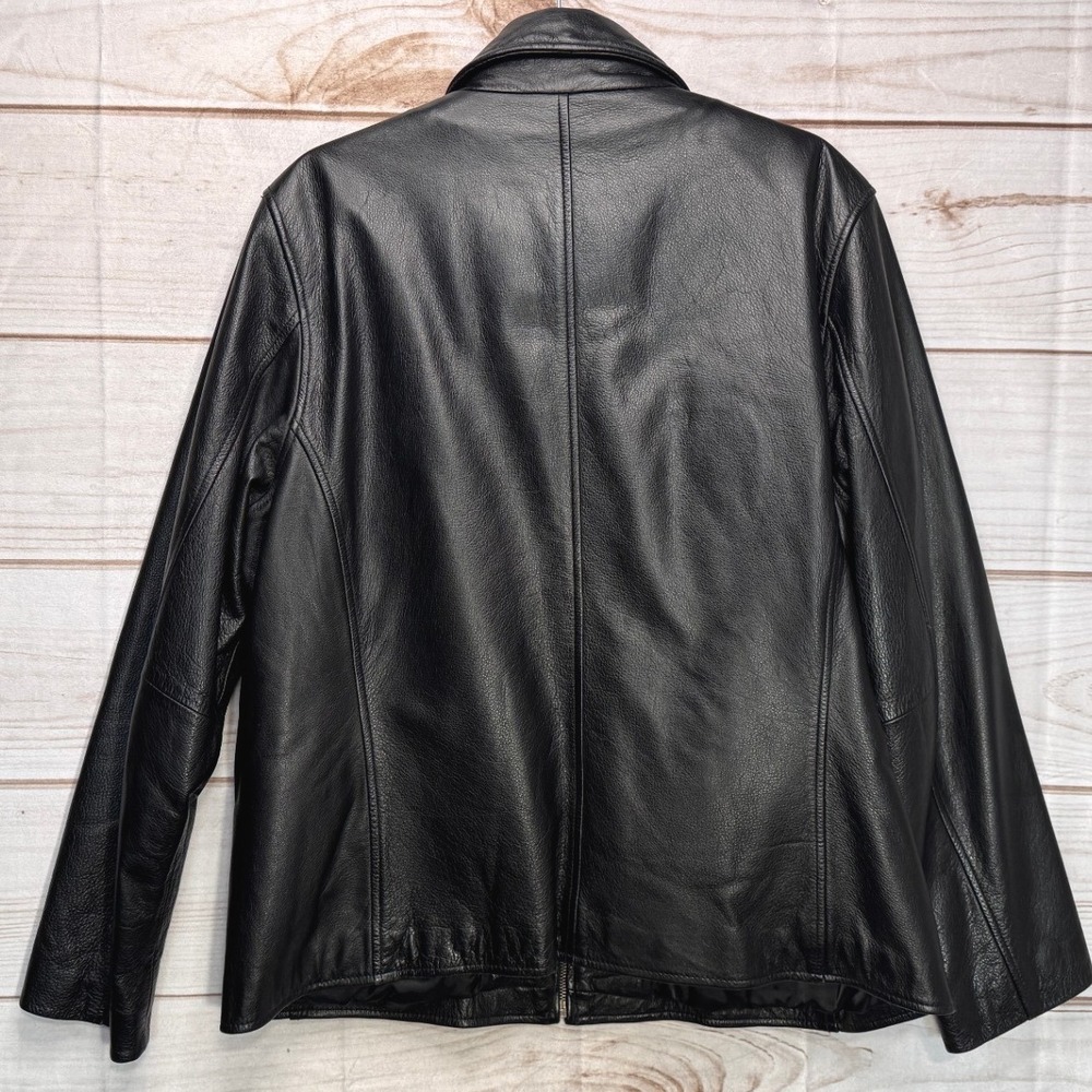 Leather Limited Black Leather Zip Front Jacket XL Thermolite Quilted Lining - Picture 2 of 9